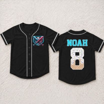 Personalized Baseball Drip Shirt, Custom Name Number Boy Birthday Baseball Jersey, Kids Toddler Ice Cream Drip Jersey, Baseball Team Party