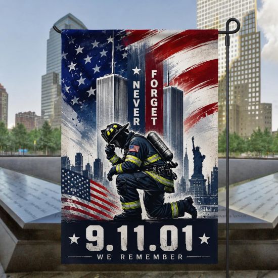 9/11 Memorial Garden Flag, Never Forget Flag, Firefighter Remembrance Flag, Patriot Day Decor, September 11 Tribute Banner Decor Home