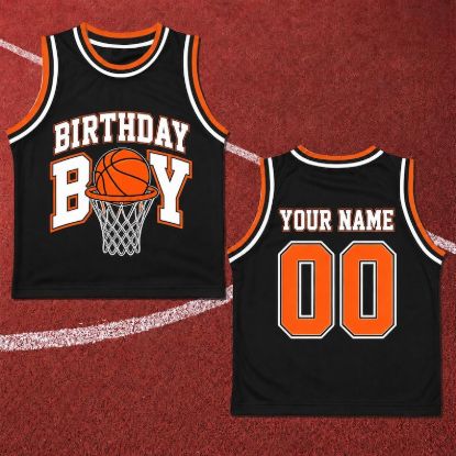 Personalized Birthday Boy Basketball Jersey, Custom Kids Basketball Tank Top, Birthday Basketball Shirt, Sports Party Outfit Basketall Kid