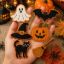 Halloween Embroidered Patch, Ghost Bat Pumpkin Witch Hat Black Cat Broom Patch, Iron On Patch, Sew On Patch, Spooky Applique Patch Halloween