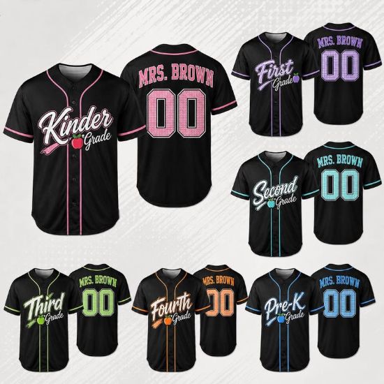 Custom School Spirit Jersey Shirt, Personalized Teacher Shirt with Name, Back to School Baseball Tee, Elementary Teacher Gift, Custom Jersey
