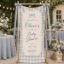 Personalized Baby Shower Banner, Custom Blue Gingham Welcome Polyester Sign, Party Backdrop Decor Event Backdrop
